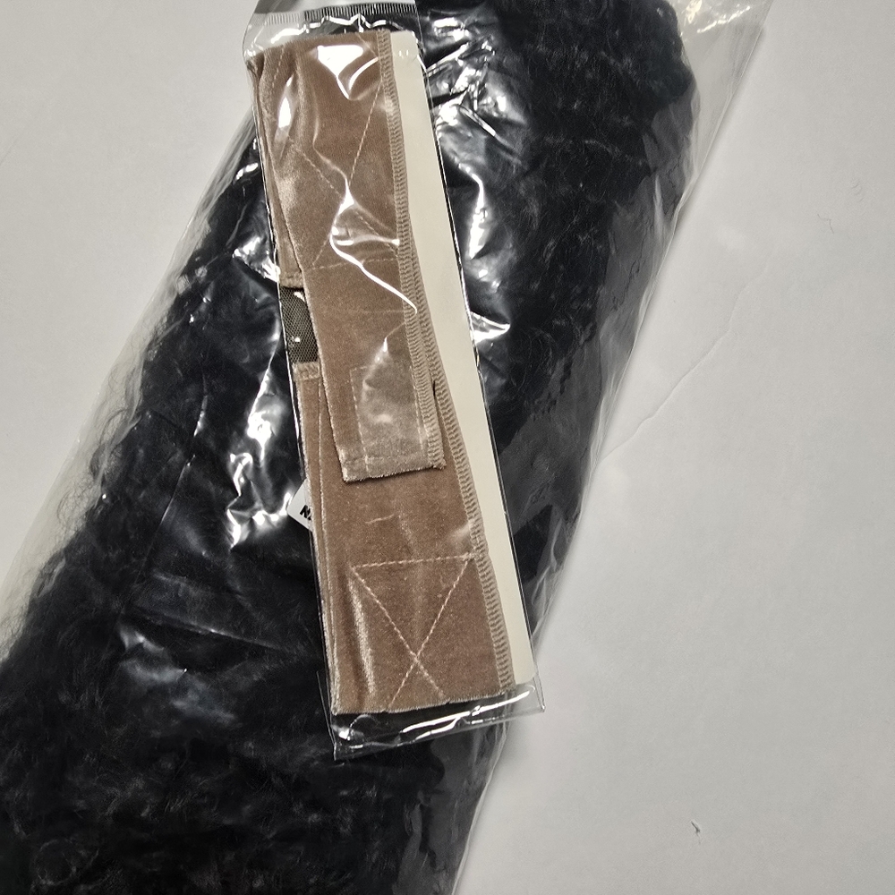 New 28" Natural Black Kinky Curly Headband Glueless Wear & Go Synthetic Wig - Picture 13 of 15